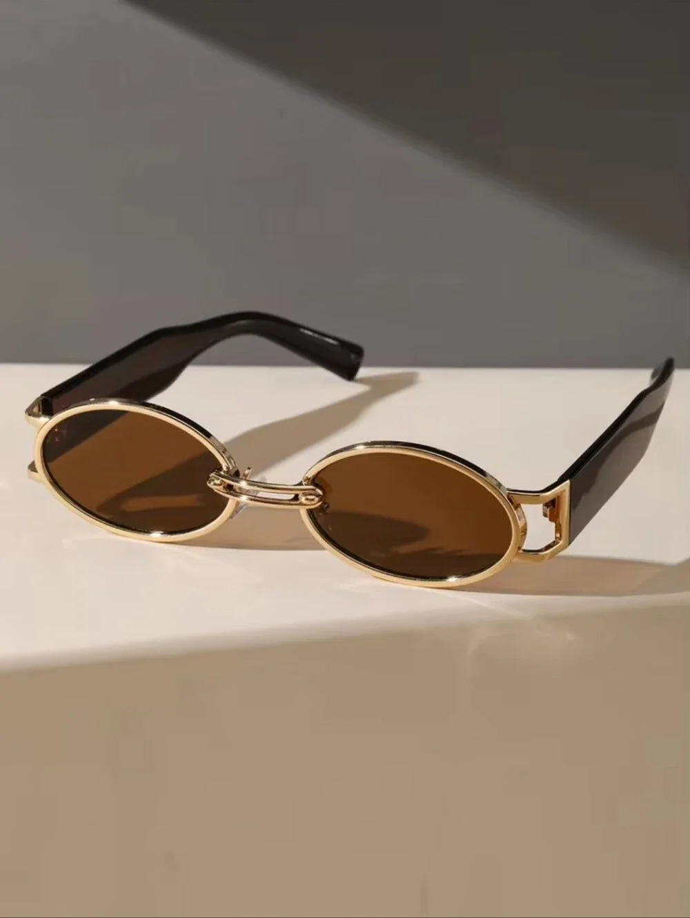 Women's Gold Frame Sunglasses with Brown Lenses